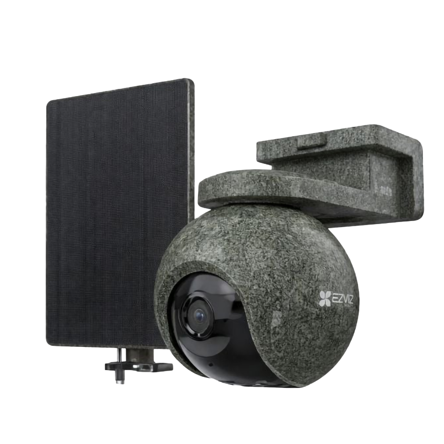 EZVIZ Ranger Battery-Powered PT Camera Kit with Solar Panel - CS-EB8/SP - Dome - 8 MP - 2.8mm - IP65 - H.264/H.265 - Micro SD, Max. 512 GB