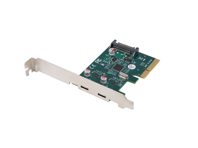 Lanberg PCI-Express X1 Card to 2X USB-C 3.2 GEN 2X1 Low profile - PCE-UC3-002