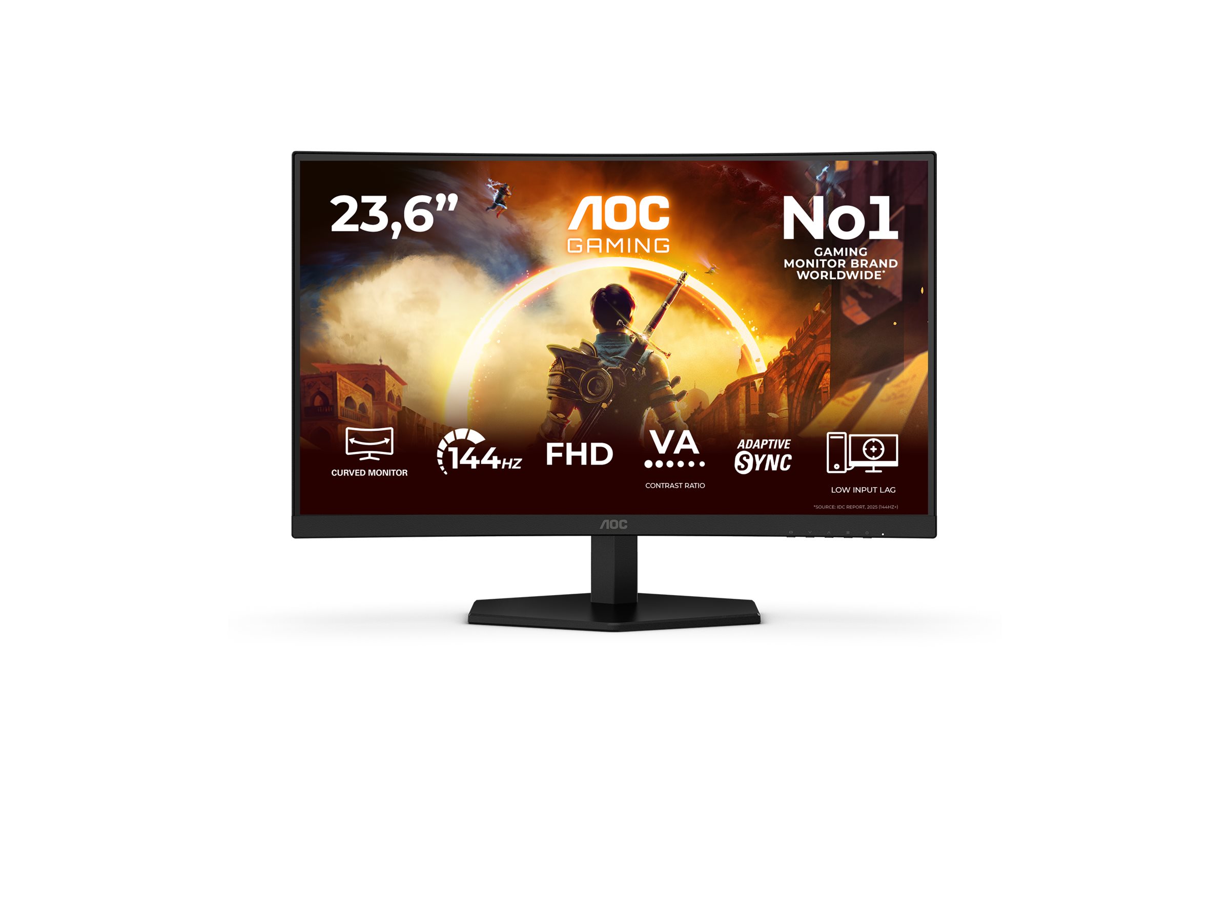 AOC C24G42FE - 24 " - Fast VA - FHD - 16:9 - 180 Hz - 0.5 ms - 1920 x 1080 pixels - 300 cd/m² - HDMI ports quantity 1 - Black