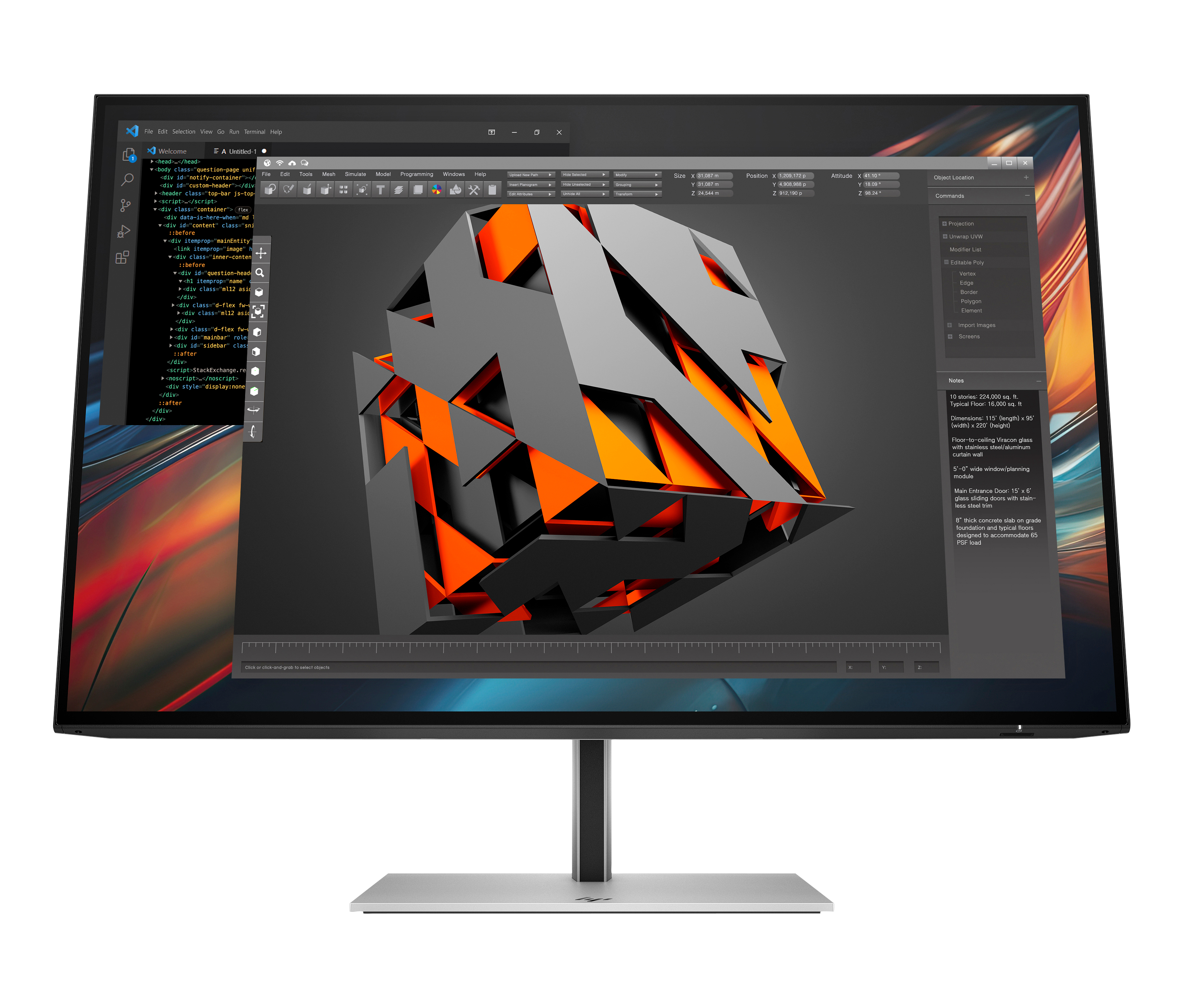 HP 724pu Series 7 Pro WUXGA Charging Monitor - 24" 1920x1200 WUXGA 350-nit 100Hz AG, IPS, USB-C(100W)/HDMI/DisplayPort Daisy-Chain, 4x USB-A, RJ-45 LAN, height adjustable/tilt/swivel/pivot, 3 years (replaces Z24u G3)