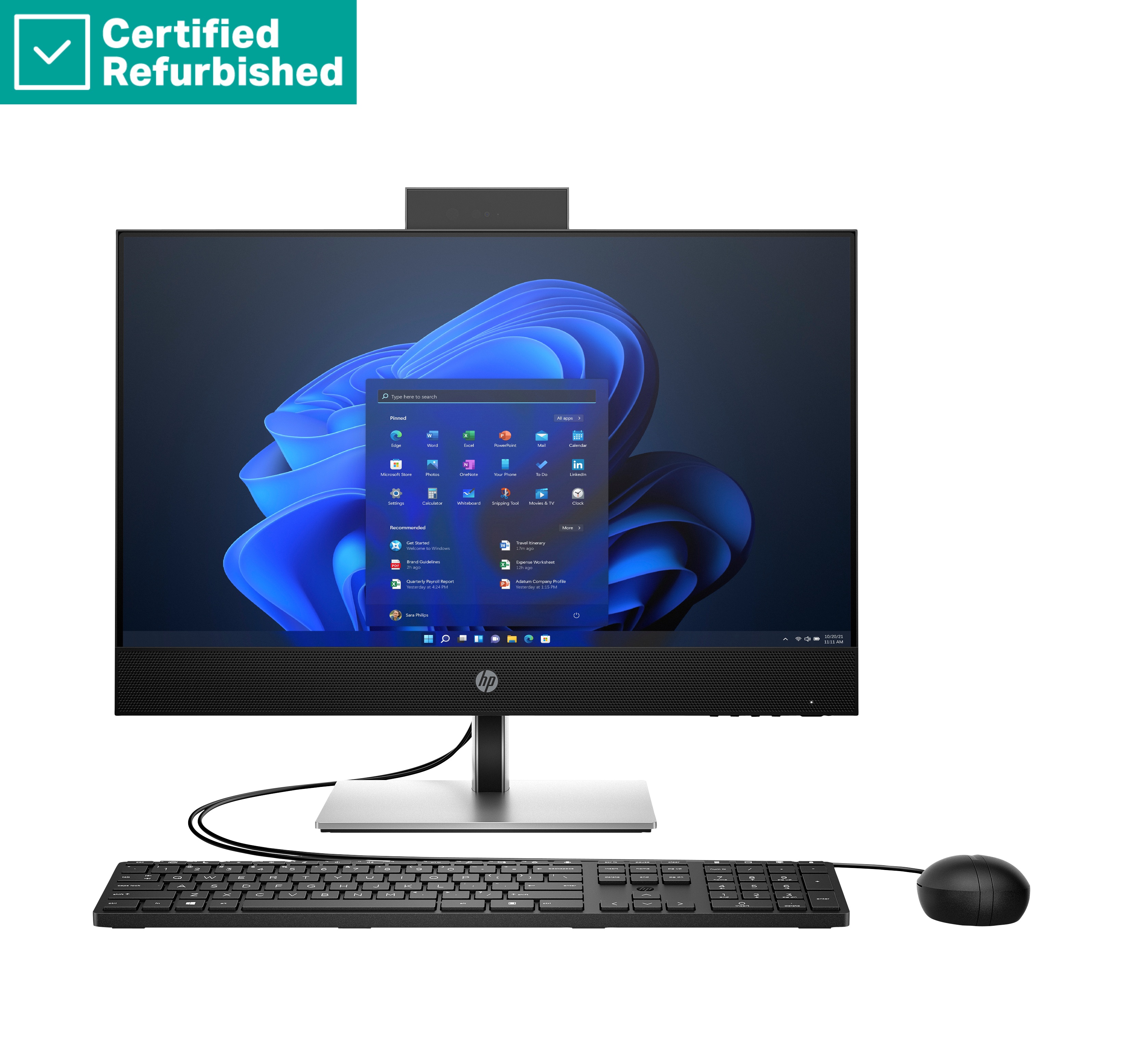 RENEW SILVER HP Pro 440 G9 AIO All-In-One - i5-14500T, 16GB, 512GB SSD, 23.8 FHD Non-Touch AG, Height Adjustable, DVD-RW, USB Mouse, Win 11 Pro, 1 years