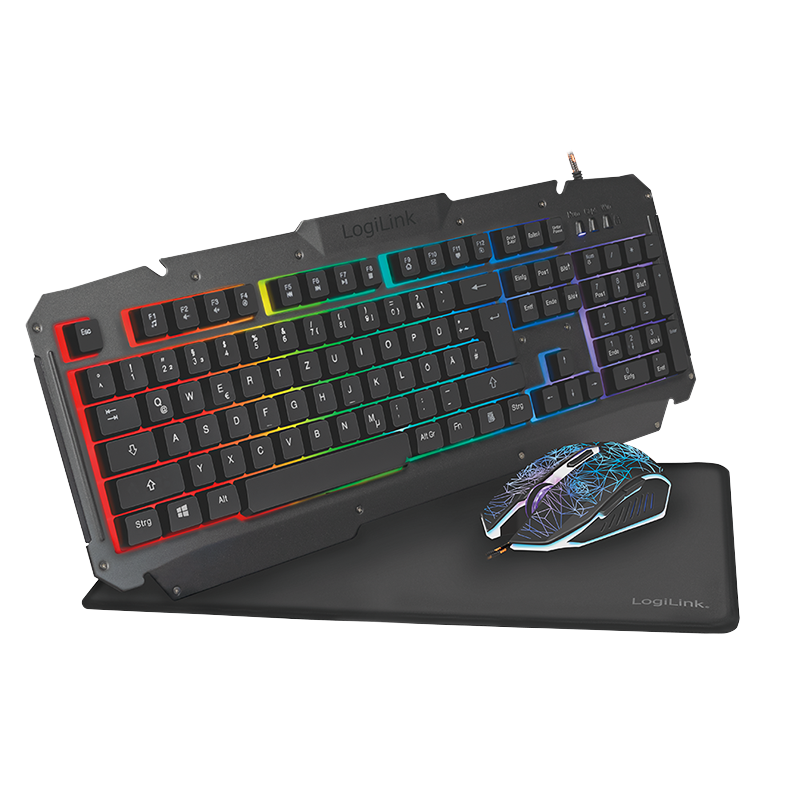 Logilink - Gaming-Set, keyboard, mouse and mouspad - ID0185 - Keyboard, Mouse and Pad Set - Wired - Mouse included - DE