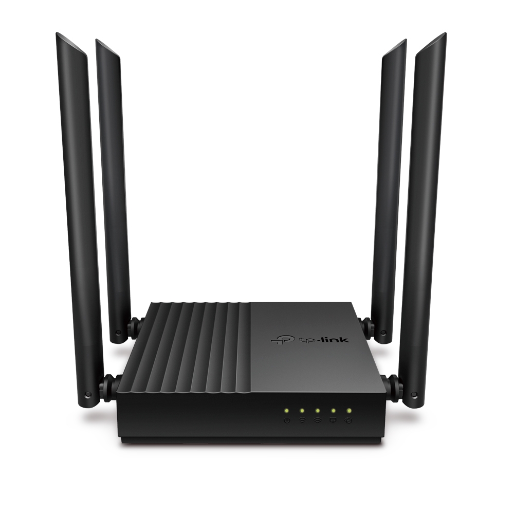 TP-LINK - AC1200 Wireless MU-MIMO Wi-Fi Router - Archer C64 2.0 - 802.11ac - 867+300 Mbit/s - 10/100/1000 Mbit/s - Ethernet LAN (RJ-45) ports 4 - Mesh Support Yes - MU-MiMO Yes - No mobile broadband - Antenna type 4 x Fixed Omnidirectional