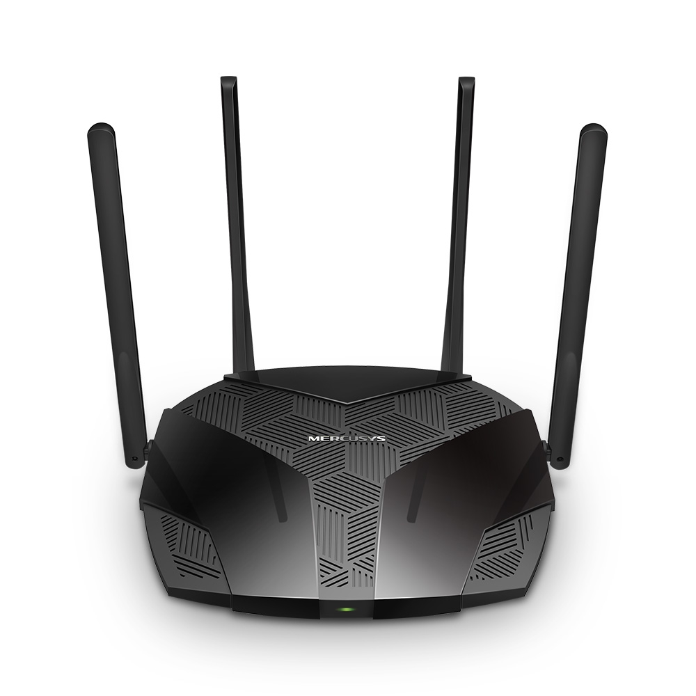 Mercusys - Dual-Band Wi-Fi 6 Router - MR80X AX3000 - 802.11ax - 2402+574 Mbit/s - Ethernet LAN (RJ-45) ports 3xGigabit LAN - Mesh Support Yes - MU-MiMO Yes - No mobile broadband - Antenna type External