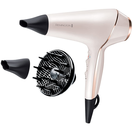 Remington - Hair dryer - ProLuxe AC9140 - 2400 W - Number of temperature settings 3 - Ionic function - Diffuser nozzle - White/Gold/Black