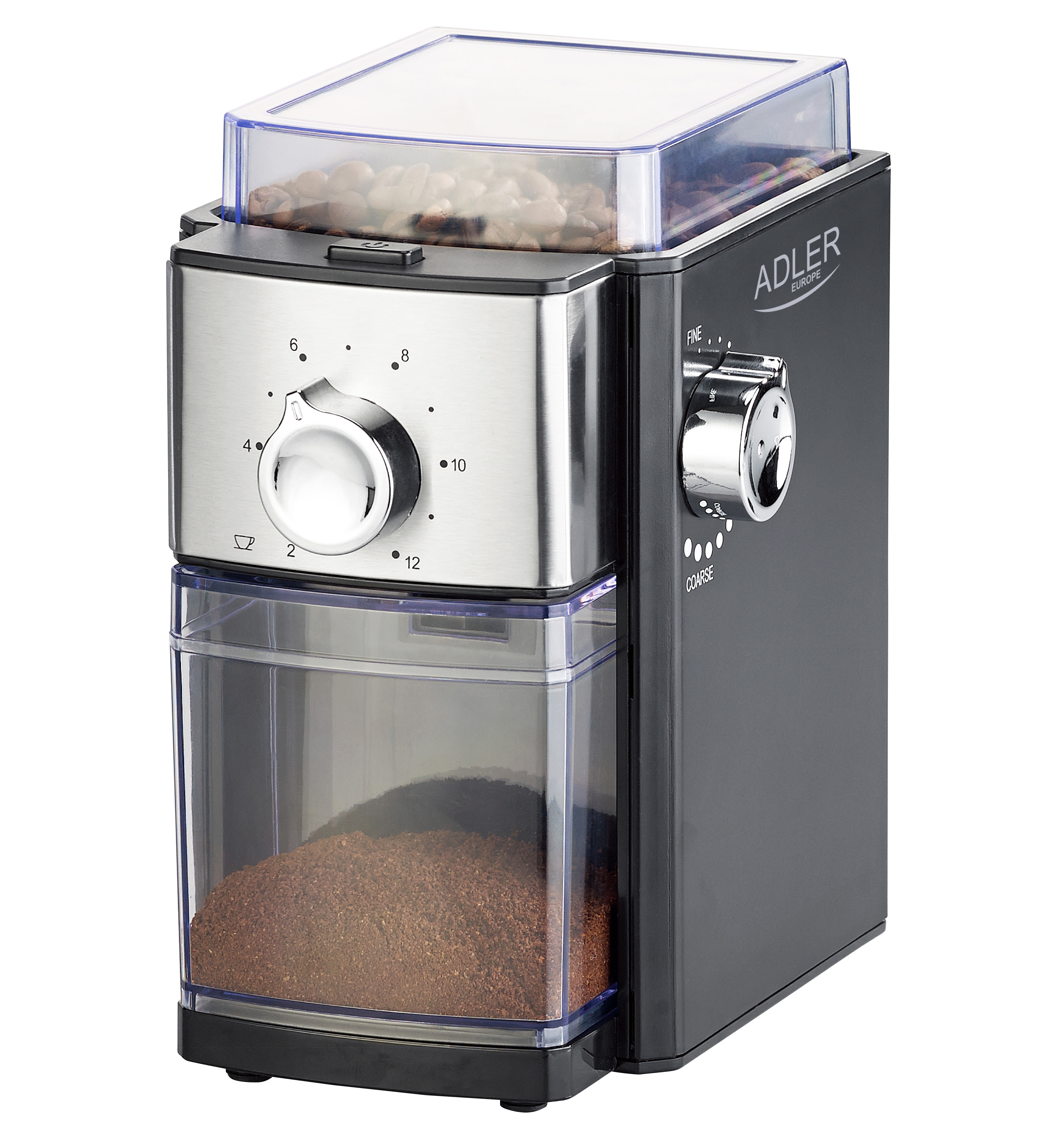 Adler - Coffee Grinder - AD 4448 - 300 W - Coffee beans capacity 250 g - Number of cups 12 per container pc(s) - Black