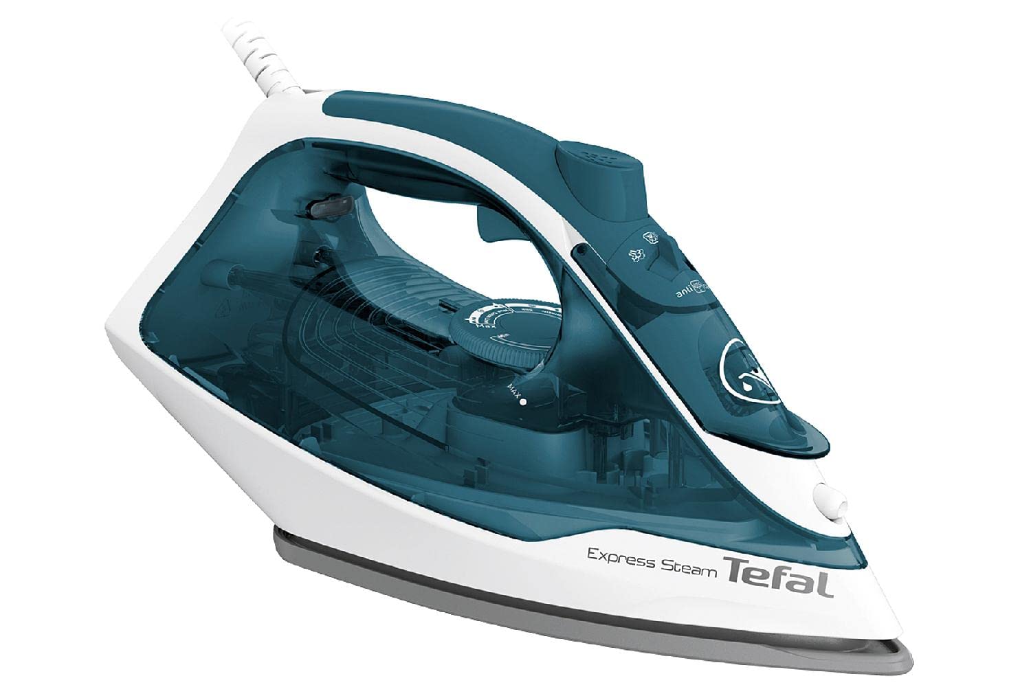 TEFAL - FV2839E0 - Steam Iron - 2400 W - Water tank capacity 270 ml - Continuous steam 40 g/min - Steam boost performance 185 g/min - Blue/White