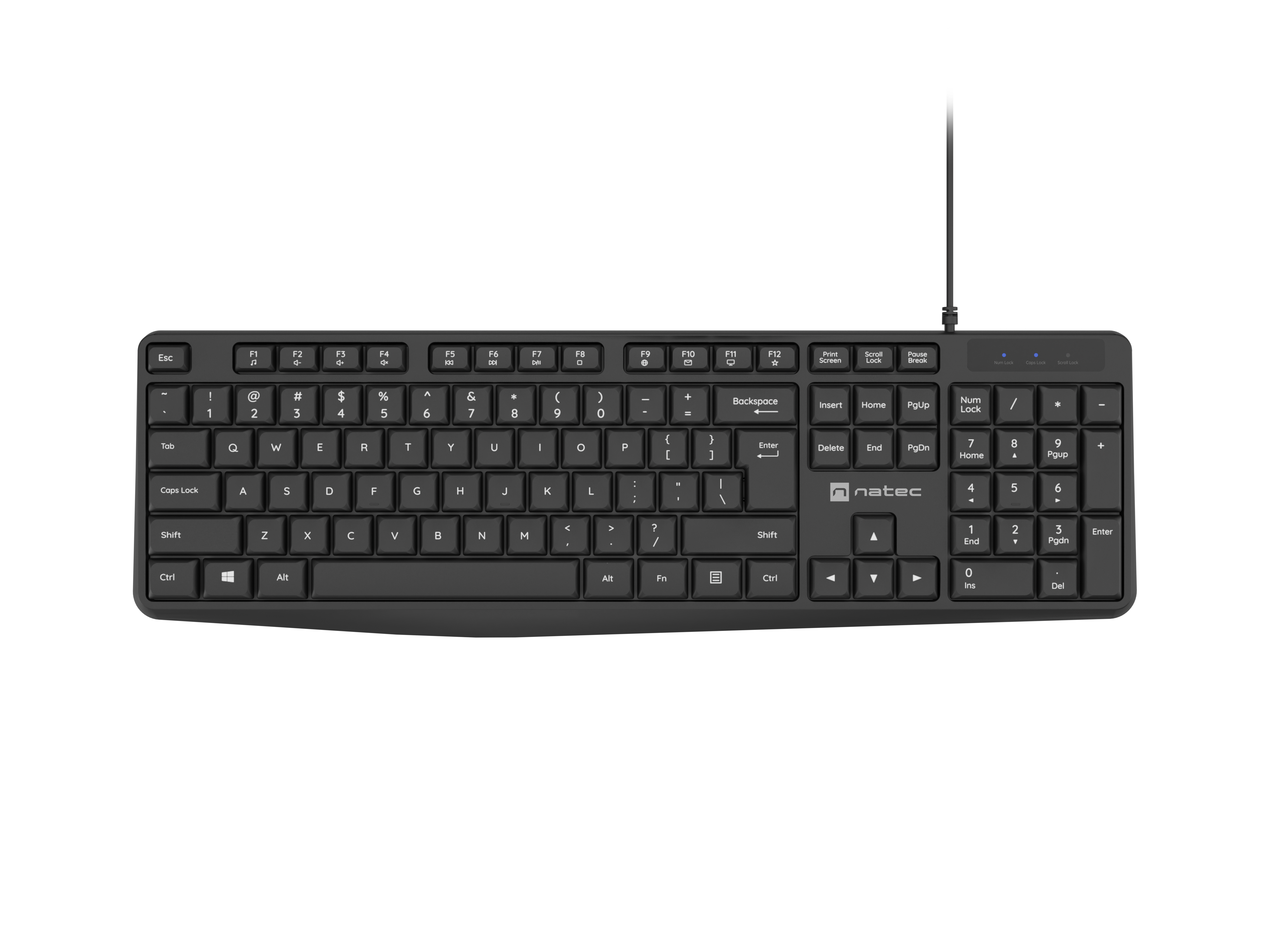 Natec - Keyboard - Nautilus NKL-1950 - Keyboard - Wired - US - Black
