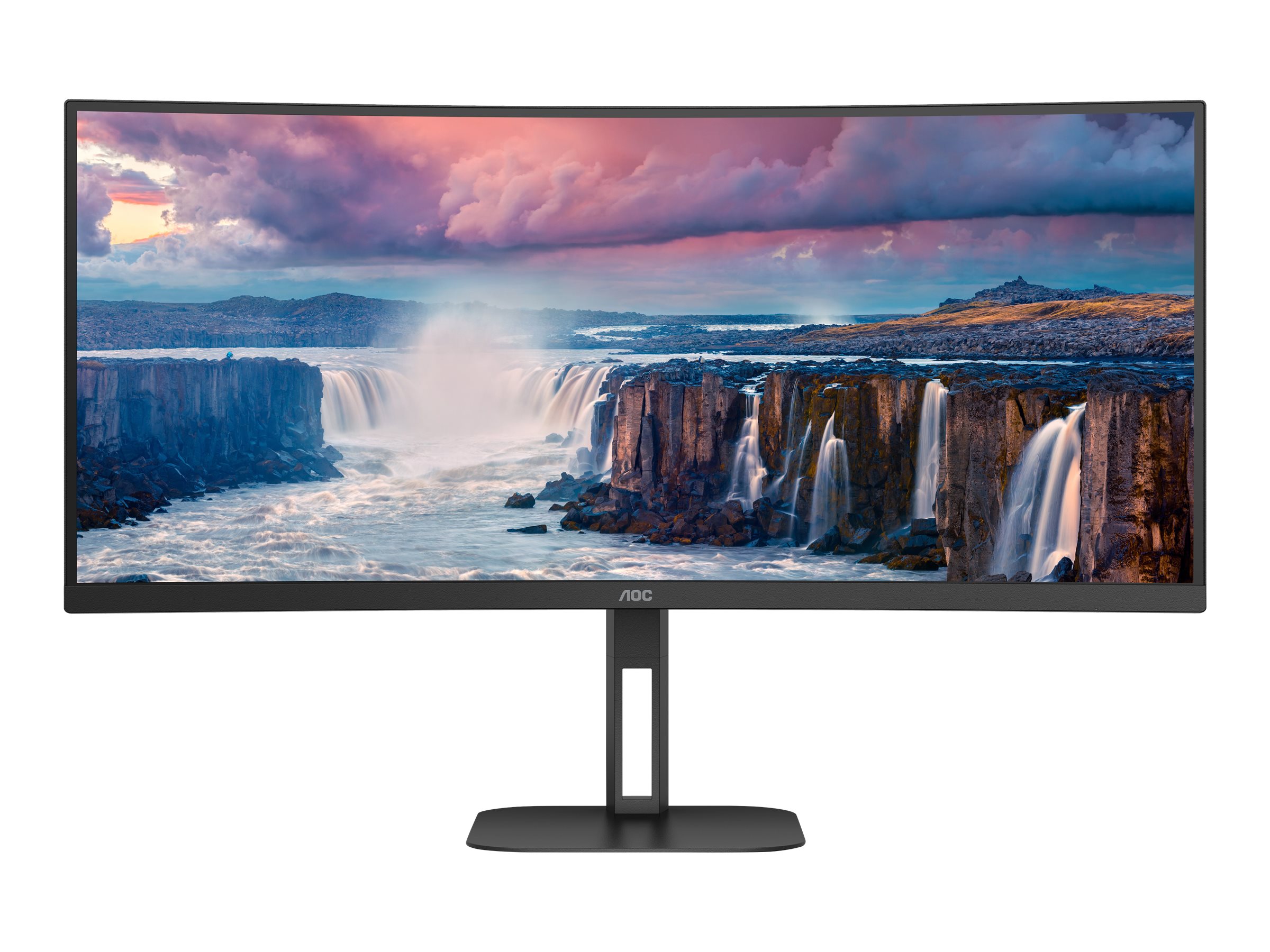 AOC - Curved Monitor - CU34V5C/BK - 34 " - VA - WQHD - 21:9 - 100 Hz - 4 ms - 3440 x 1440 - 300 cd/m² - HDMI ports quantity 1
