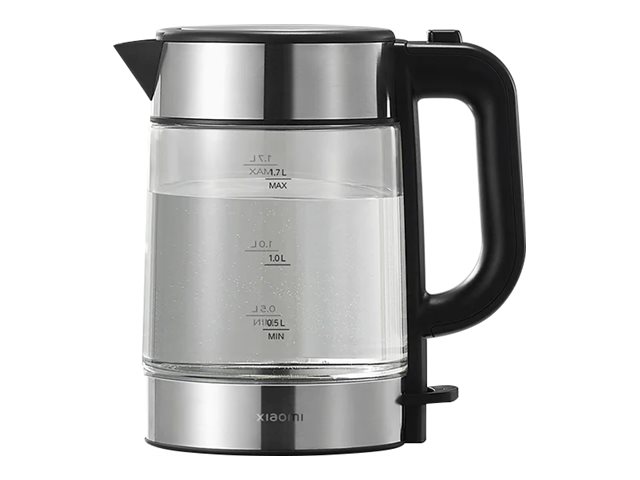 Xiaomi - Electric Glass Kettle EU - Electric - 2200 W - 1.7 L - Glass - 360° rotational base - Black/Stainless Steel