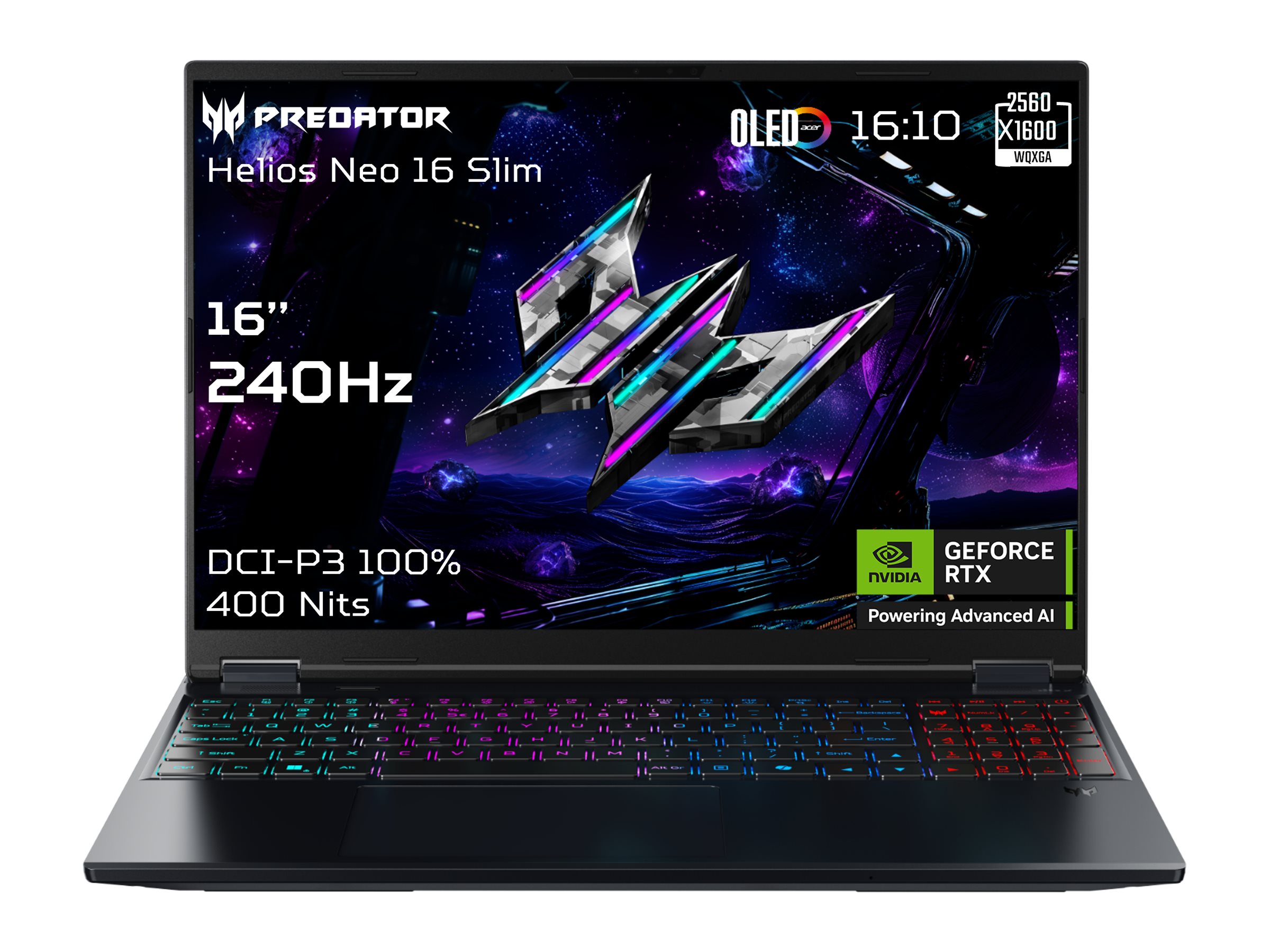 Acer - Predator Helios Neo 16S AI PHN16S-71-96S5 - Black - 16 " - OLED - WQXGA - 240 Hz - Intel Core Ultra 9 - 275HX - 32 GB - DDR5 - Solid-state drive capacity 1000 GB - NVIDIA GeForce RTX 5070 Ti - Windows 11 Home - Keyboard language English - Keyboard 
