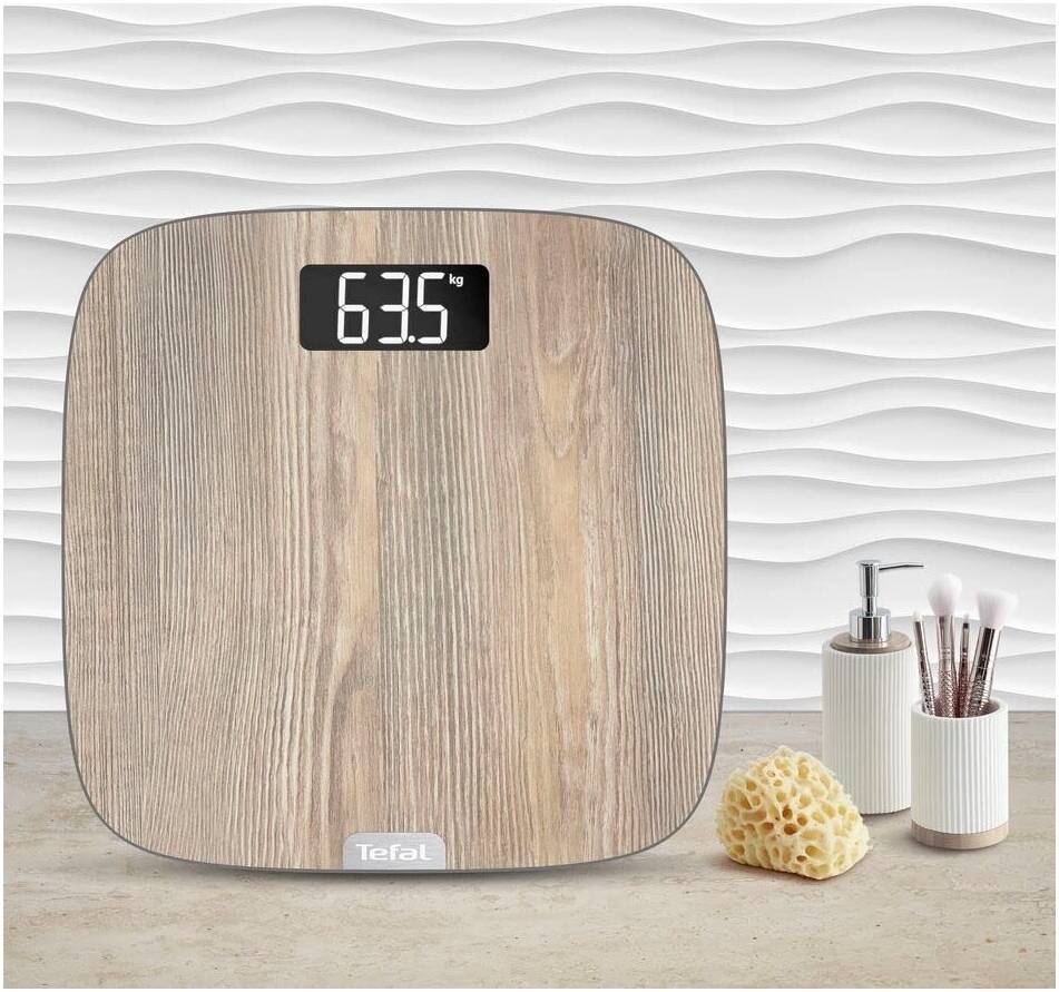 TEFAL - PP1600 Origin - Bathroom Scale - Maximum weight (capacity) 160 - Accuracy 100 - Wood design