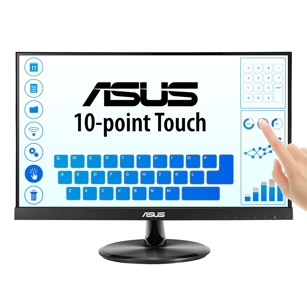 Asus - VT229H - 21.5 " - IPS - 16:9 - 60 Hz - 5 ms - 1920 x 1080 pixels - 250 cd/m² - HDMI ports quantity 1