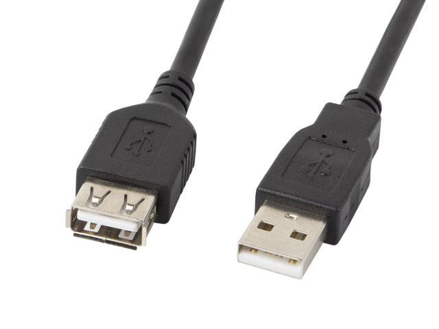Lanberg - Lanberg USB-A 2.0 Cable, 5 m - CA-USBE-10CC-0050-BK - USB Type-A to USB Type-A