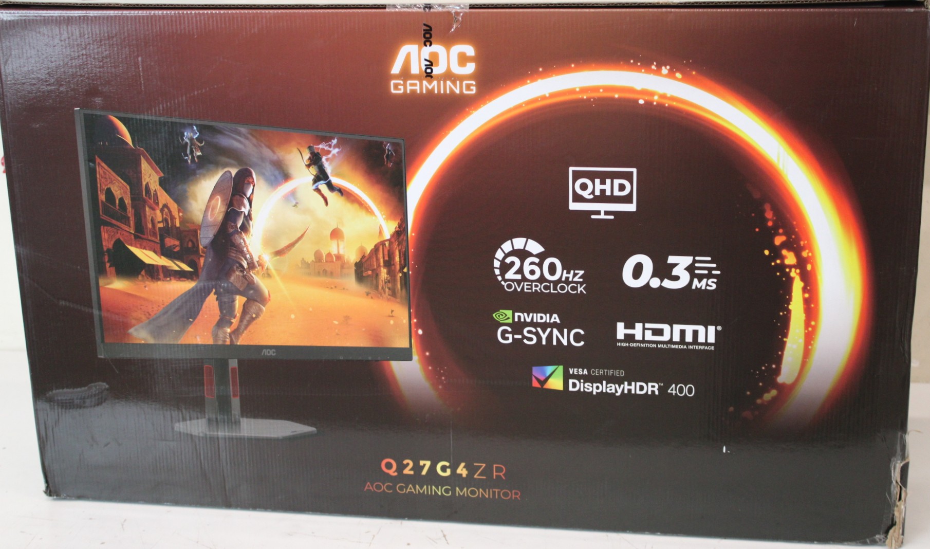 SALE OUT. AOC Gaming Q27G4ZR 27", 2560x1440/1ms/400cd/m², HDMI, DisplayPort, Headphone Out - SALE OUT. AOC - Q27G4ZR - 27 " - Fast IPS - QHD - 16:9 - 240 Hz - 1 ms - 2560 x 1440 pixels - 400 cd/m² - HDMI ports quantity 2 - Black - Warranty 36 month(s) - D