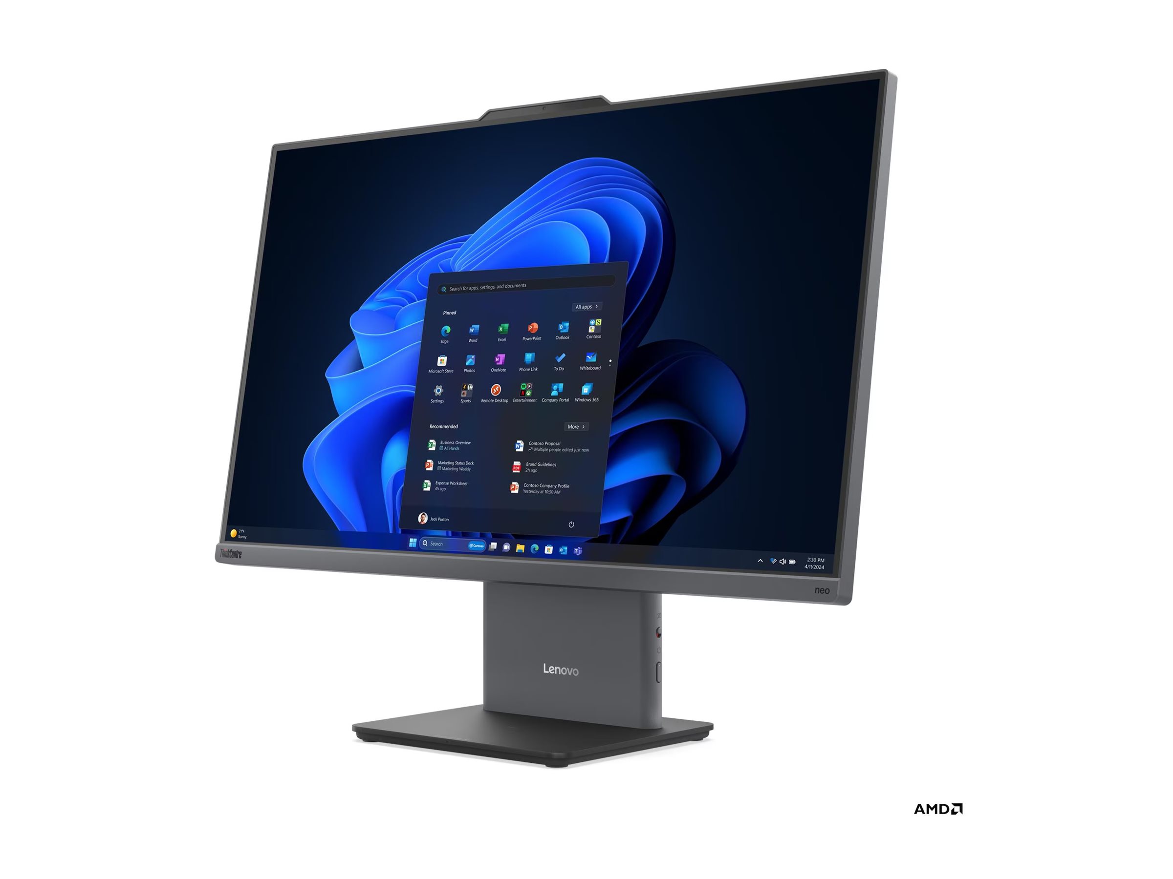 Lenovo ThinkCentre - neo 55a 24 G6 - Desktop - AIO - 23.8 " - FHD - AMD Ryzen 5 - 220 - Internal memory 16 GB - SODIMM DDR5 - Solid-state drive capacity 512 GB - AMD Radeon 740M Graphics - Keyboard language English - Windows 11 Pro - Warranty 36 month(s)