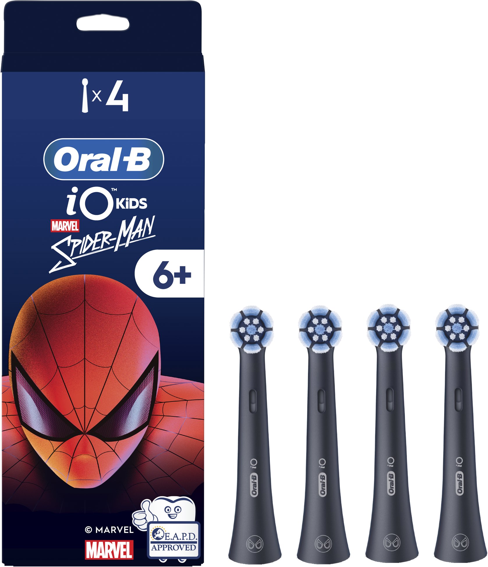 Oral-B - Replacement brush heads - iO kids Refills Spiderman - Heads - For kids - Number of brush heads included 4