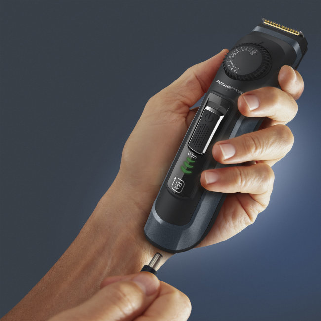 Rowenta Beard Trimmer - TN3804E0 Virtuo - Cordless - Number of length steps 39 - Black/Blue