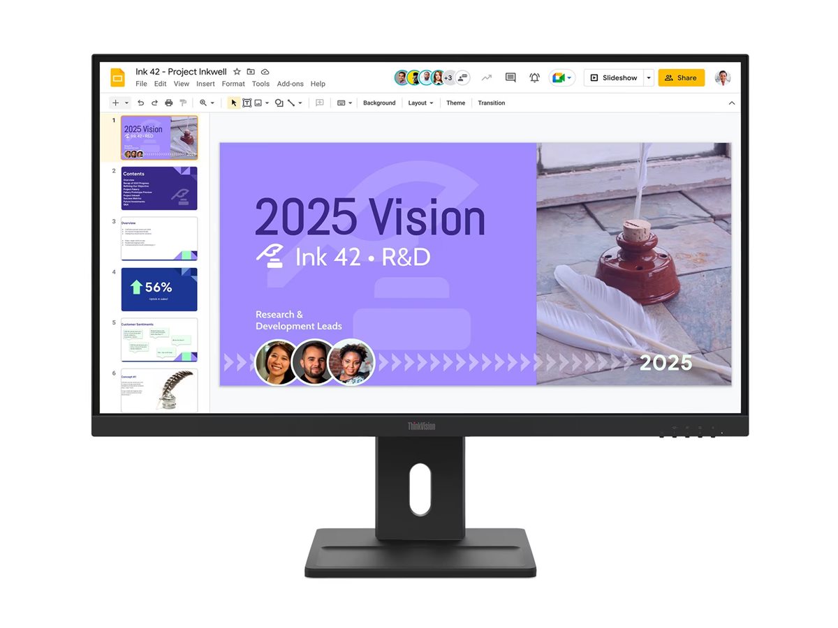 Lenovo - ThinkVision E27Q-40 - 27 " - IPS - QHD - 16:9 - 100 Hz - 4 ms - 2560 x 1440 pixels - 350 cd/m² - HDMI ports quantity 2 - Black