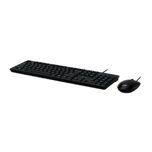 Acer AAK400 - Keyboard and Mouse Set - Wired - US - Black - Retail Pack