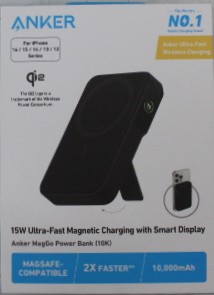 SALE OUT. - Anker 633 Magnetic Wireless Power Bank with 27W USB C port - A1654G11 - 10000 mAh - Black - DAMAGED PACKAGING, DEMO