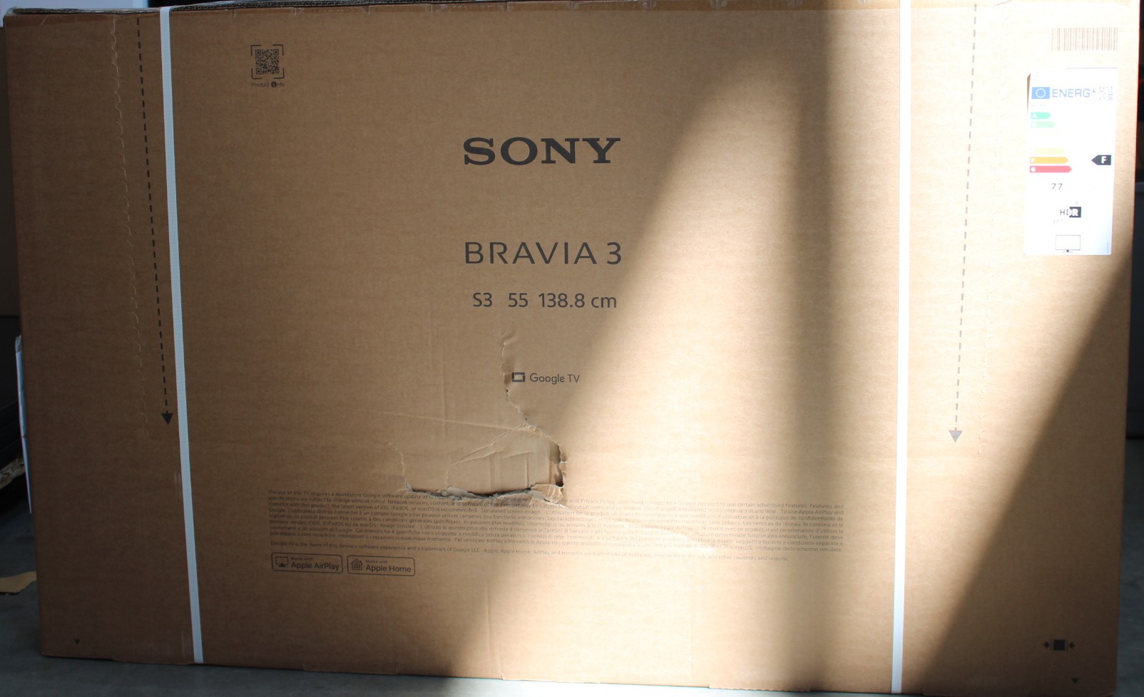 SALE OUT. Sony K55S35B Bravia 3 55" (139cm) 4K Ultra HD Smart Google D-LED TV - SALE OUT. Sony K-55S3 - 55" (139 cm) - Android - UHD - Black - DAMAGED PACKAGING