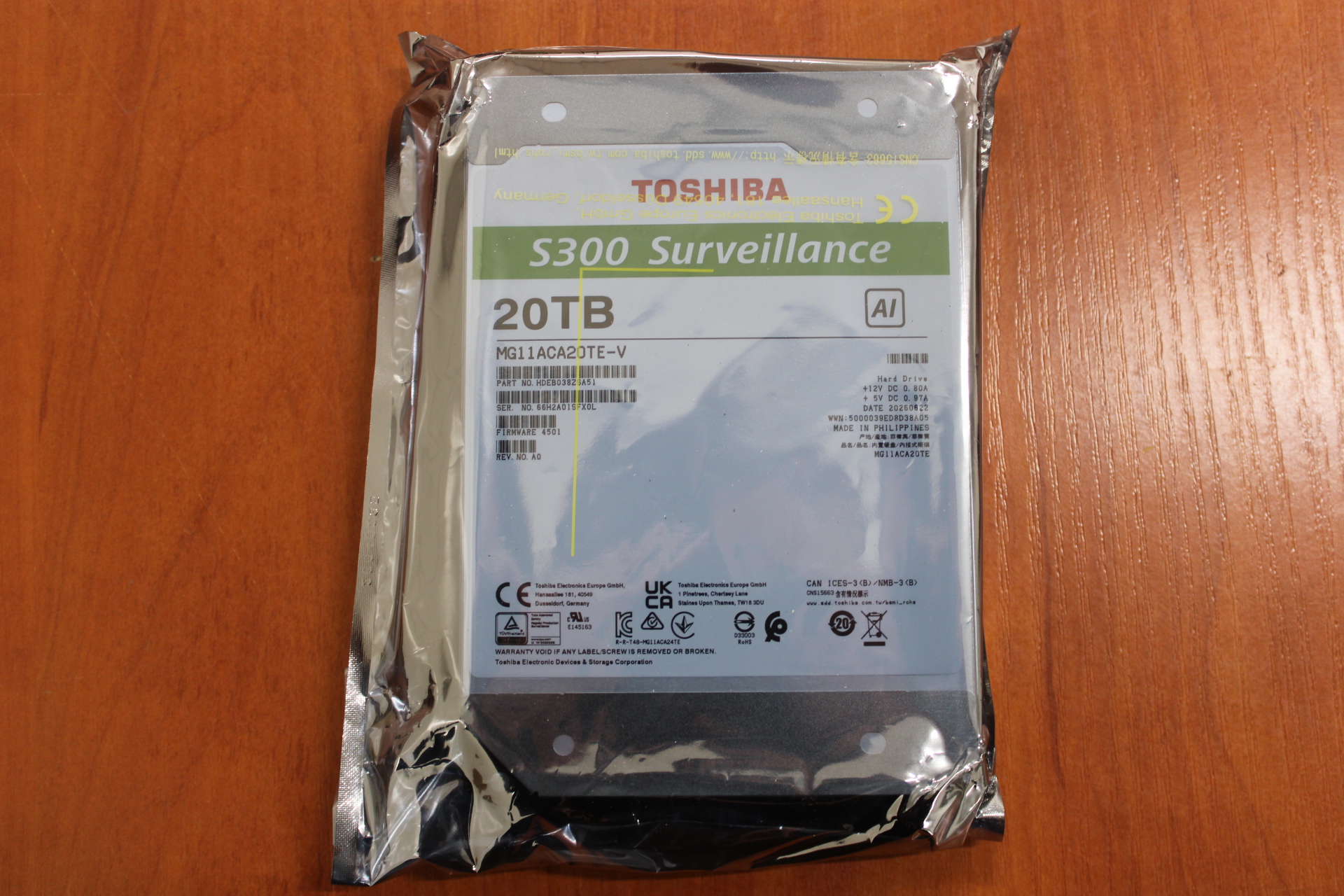 SALE OUT. - Toshiba Hard Drive BULK/OEM - S300 AI Surveillance - 7200 RPM - 20000 GB - REFURBISHED