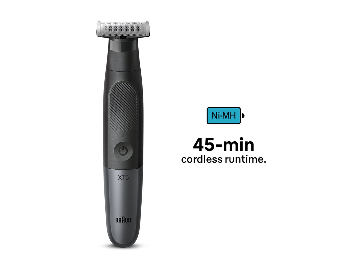 Braun Face and Body Hair trimmer - XT5300 Series XT5 - Cordless - Wet & Dry - Number of length steps 6 - Black/Silver