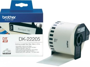 Brother - DK-22205 Continuous Length Paper Label - White - DK - 30.5 m