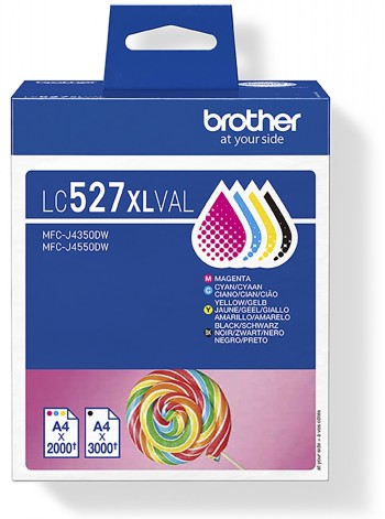 Brother LC527XLVAL High Yield Inkjet Cartridge Value Pack C/M/Y/K - Brother