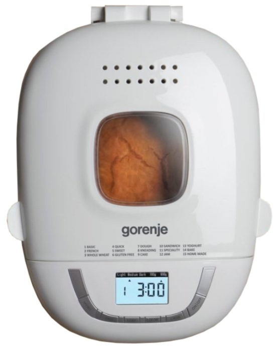 Gorenje - Bread maker - BM910WII - Power 550 W - Number of programs 15 - Display LCD - White