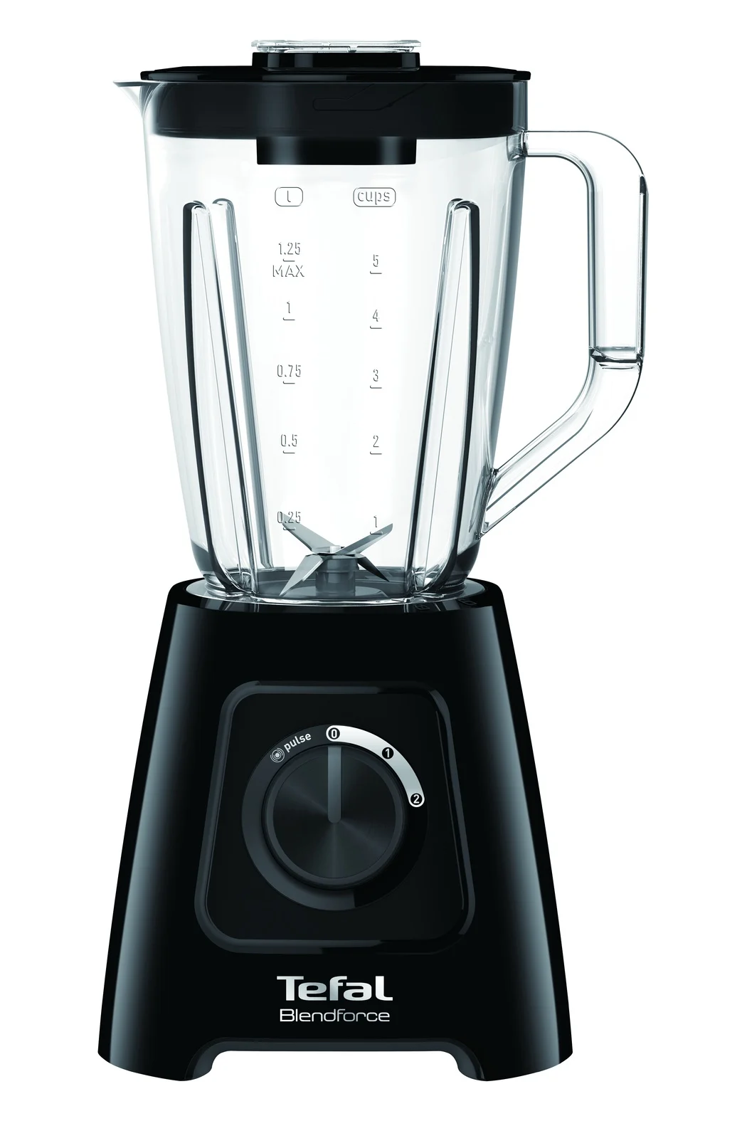 TEFAL - Blender - BL420838 BlendForce - Tabletop - 600 W - Jar material Plastic - Jar capacity 1.25 L - Ice crushing - Black