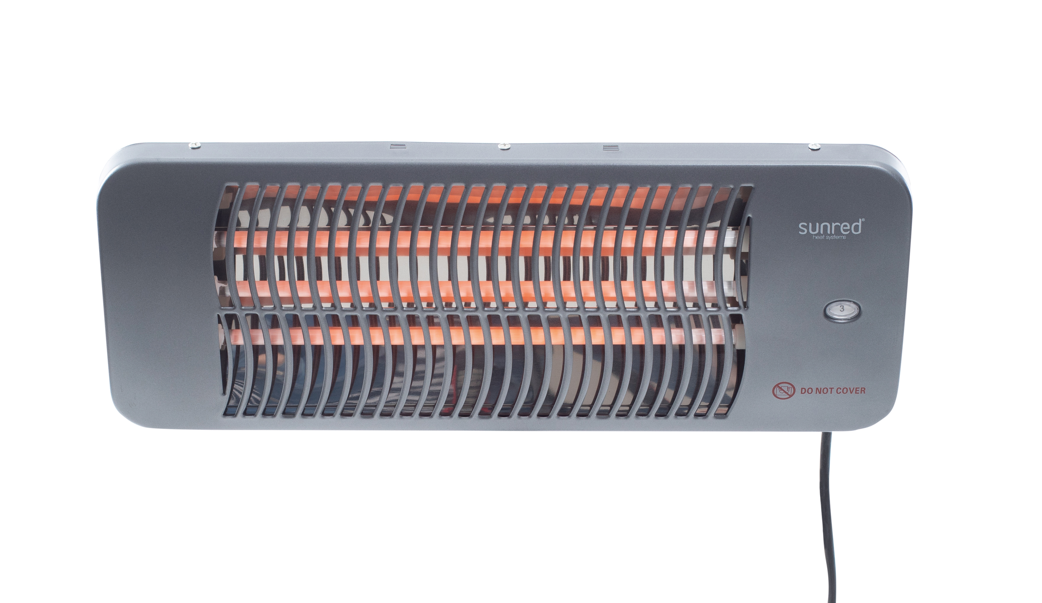 SUNRED - Heater - LUG-2000W, Lugo Quartz Wall - Infrared - 2000 W - Grey - IP24