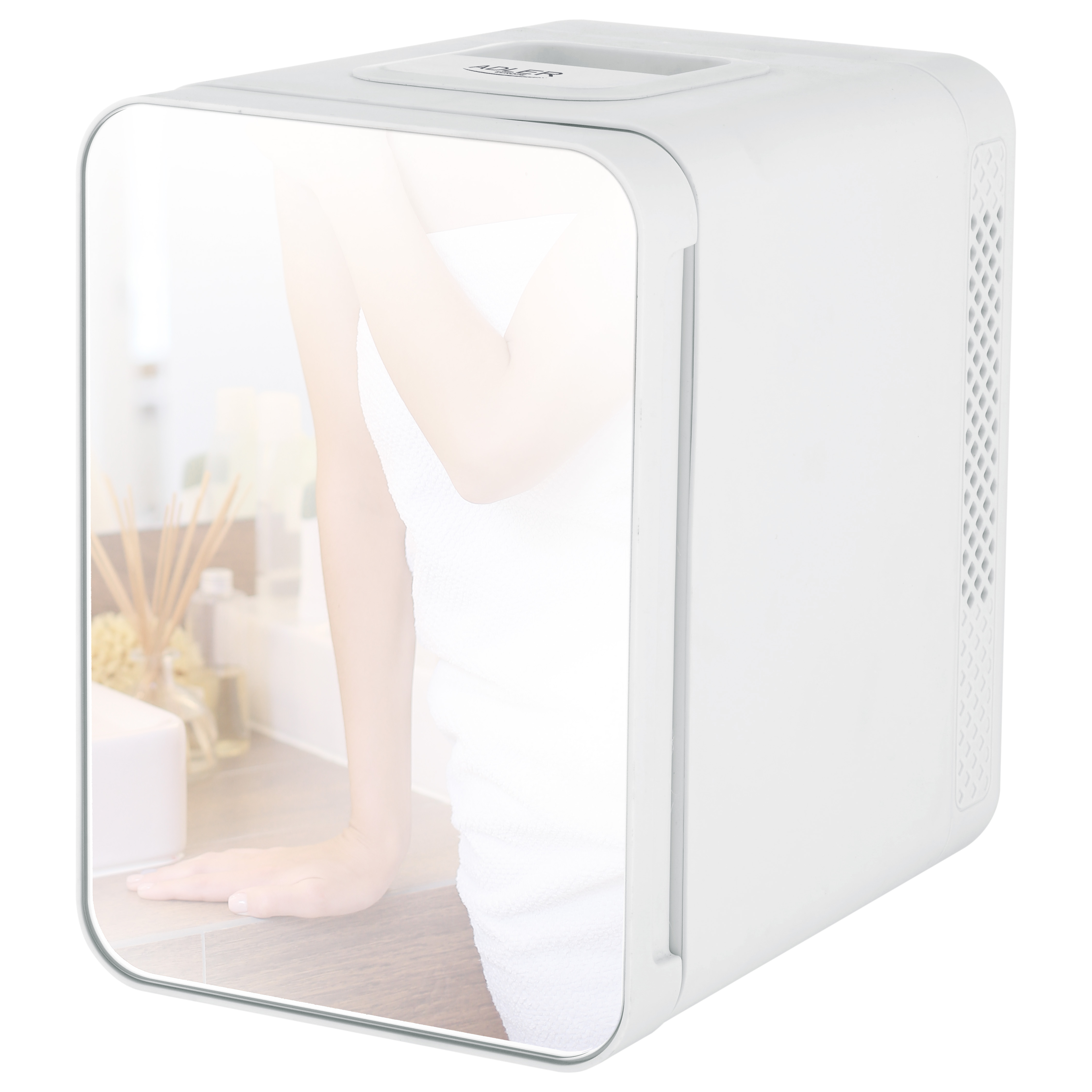 Adler - Mini refrigerator with mirror - AD 8085 - Free standing - Larder - Height 27 cm - Fridge net capacity 4 L - White