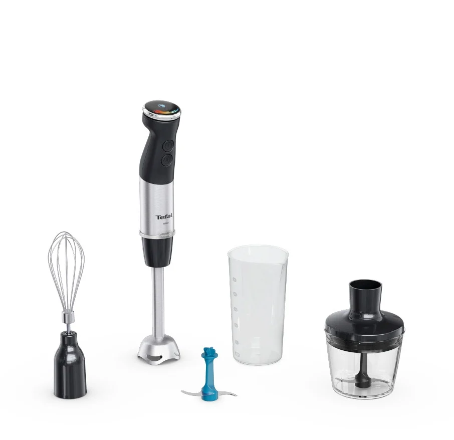 TEFAL - HB67E830 Quickchef+ - Hand Blender - 1000 W - Hand Blender - Number of speeds 20 - Turbo mode - Ice crushing - Black/Stainless Steel