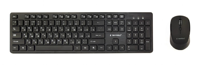 Gembird KBS-WCH-04-RU - Keyboard and Mouse Set - Wireless - Russian - Black