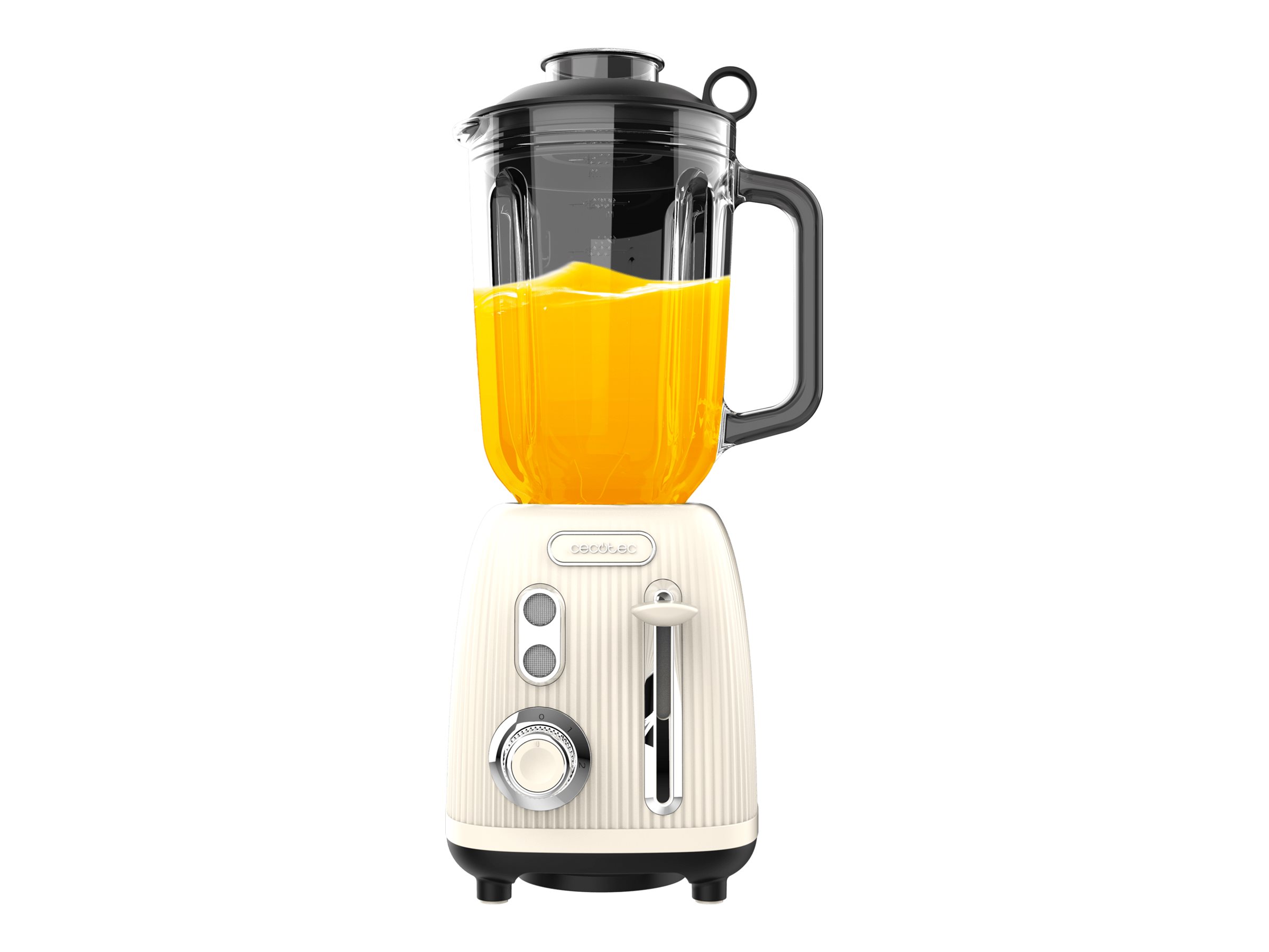 Blender - Power Black Titanium RetroBeige - Cecotec Tabletop - 1200 W - Jar capacity 1.5 L - Jar material Glass - Beige