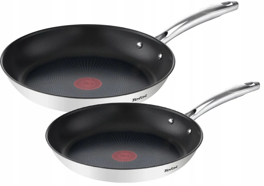 TEFAL - Pan set - Duetto+ G732S255 - Frying - Diameter 24/28 cm - Halogen, induction, ceramic glass, gas, electric - Suitable for induction hob - Black - Fixed handle