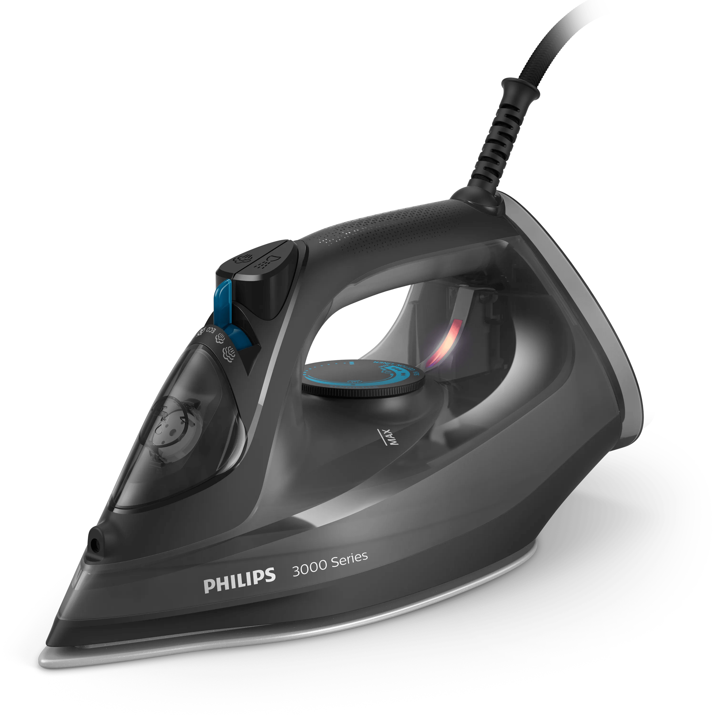 Philips Steam iron - DST3041/80 3000 series - Steam Iron - 2600 W - Continuous steam 40 g/min - Water tank capacity 300 ml - Black - Steam boost performance 200 g/min