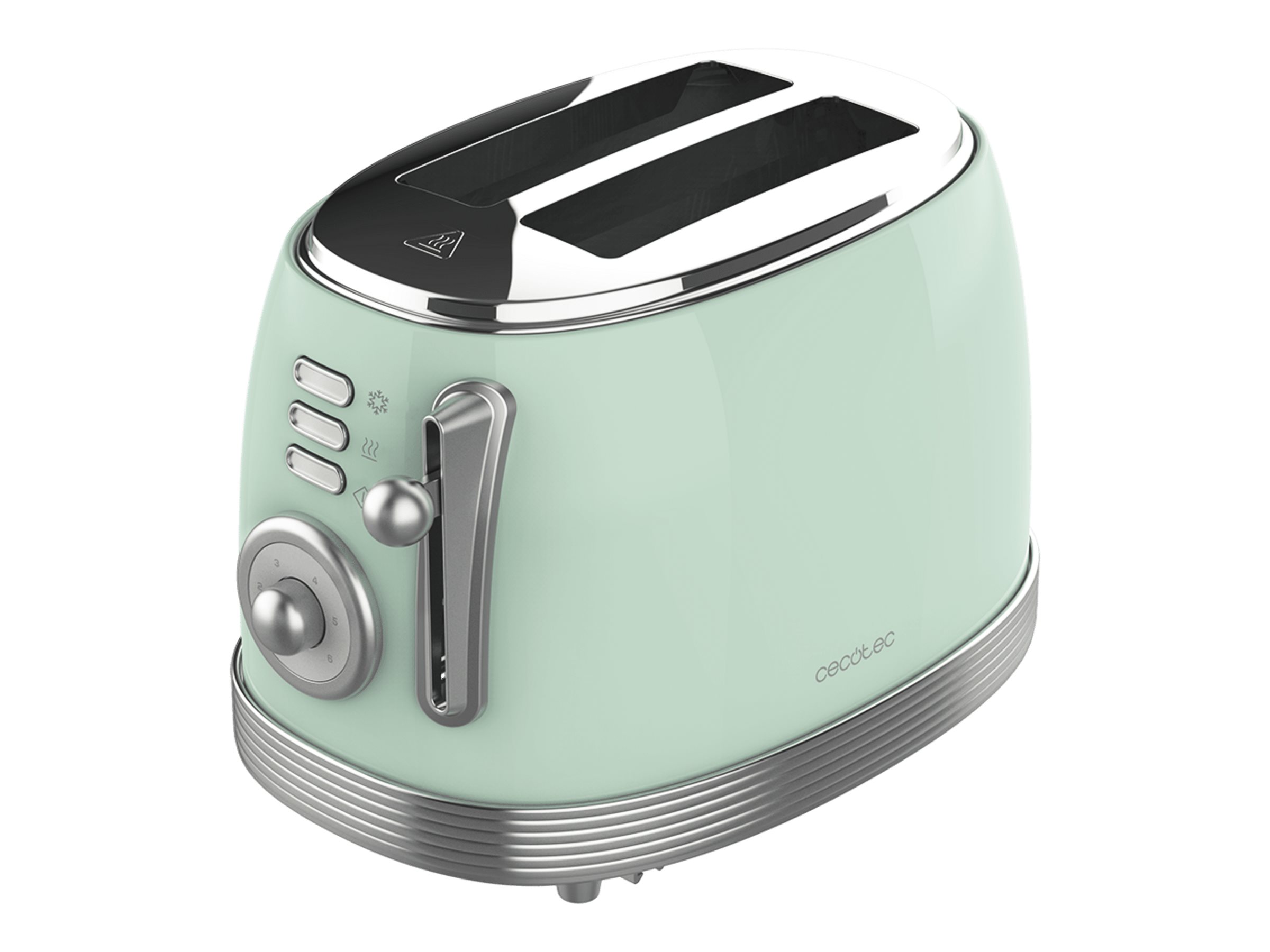 Cecotec Toaster - Toast&Taste 800 Vintage - Power 850 W - Number of slots 2 - Housing material Stainless steel - Light Green