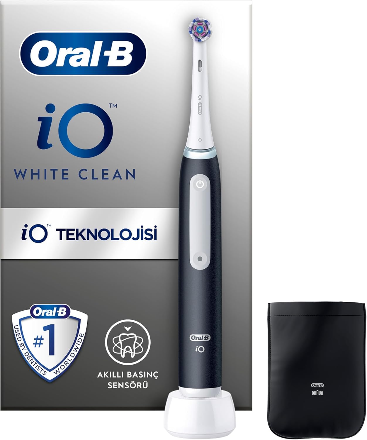 Oral-B Electric Toothbrush - iO White Clean - Rechargeable - For adults - Number of brush heads included 1 - Number of teeth brushing modes 2 - Black/White
