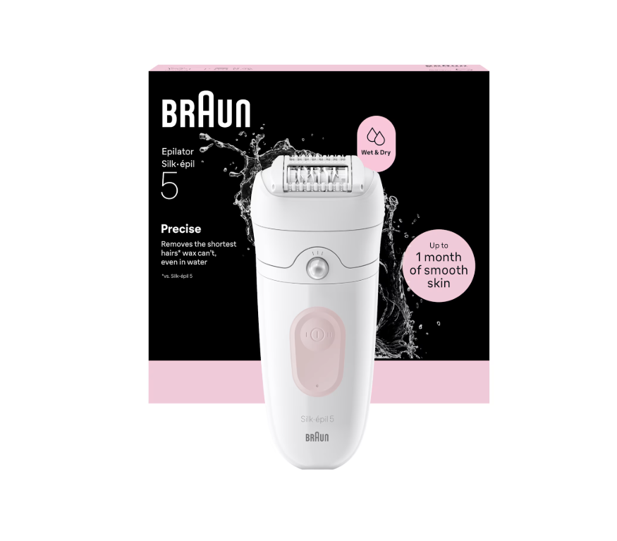 Braun Epilator - Silk-épil 5 SE5-000 - Operating time (max) 40 min - Number of power levels 2 - Wet & Dry - White/Pink