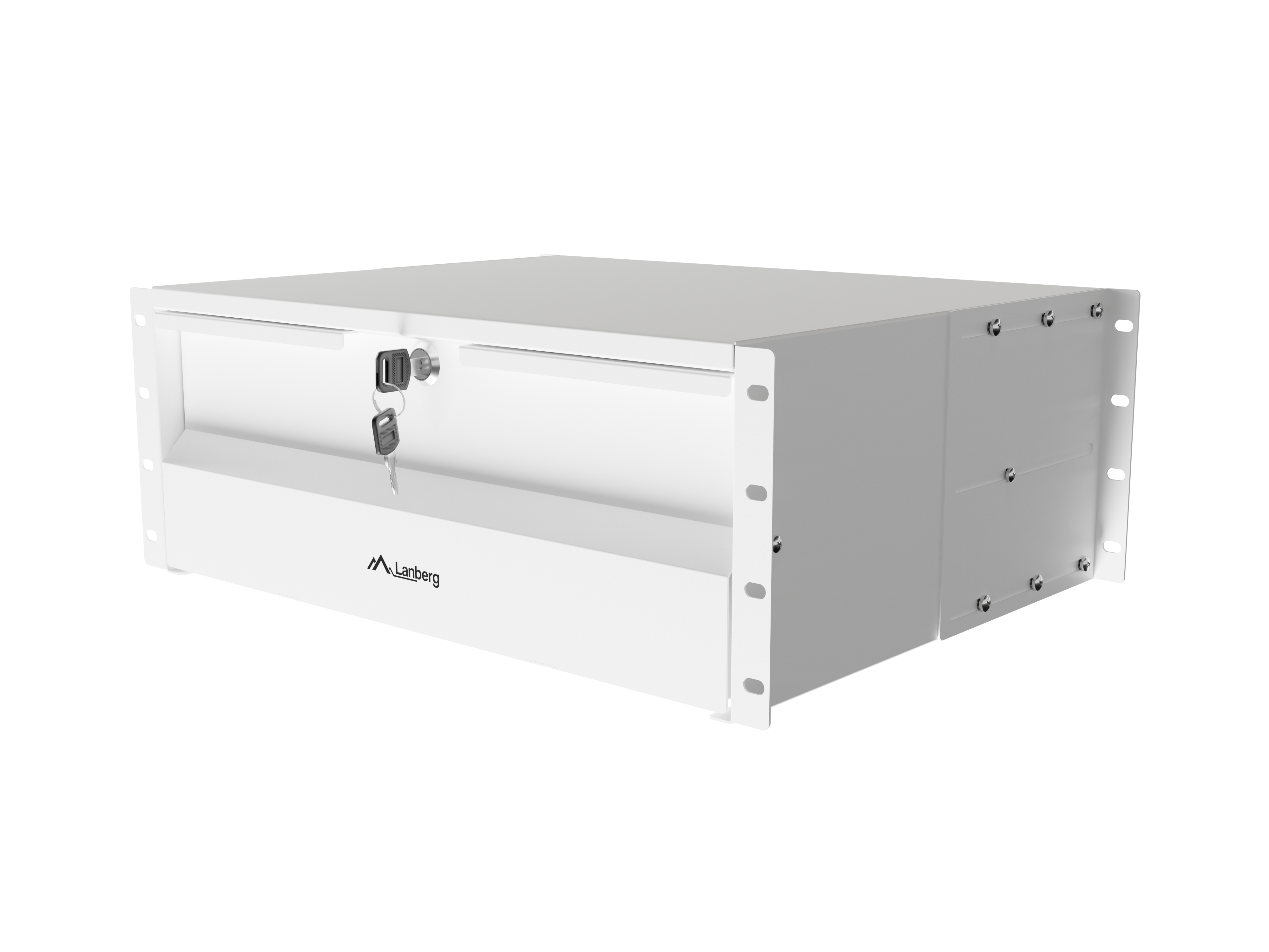 Lanberg AK-2004-S - 19" Drawer 4U, max load capacity up to 90 kg, 4 point assembly - 48.26 x 36 x 17.6 cm - Gray