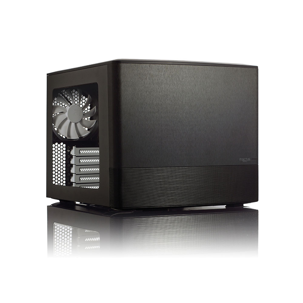 Fractal Design - NODE 804 - Side window - 2 - USB 3.0Audio in/outPower button with LED (white)HDD activity LED (white) - Micro ATX - Black