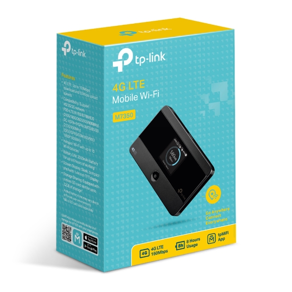 TP-LINK - 4G LTE Mobile - M7350 - 802.11ac - Mesh Support No - MU-MiMO No - No mobile broadband - Antenna type Internal - Micro SD Up to 32GB
