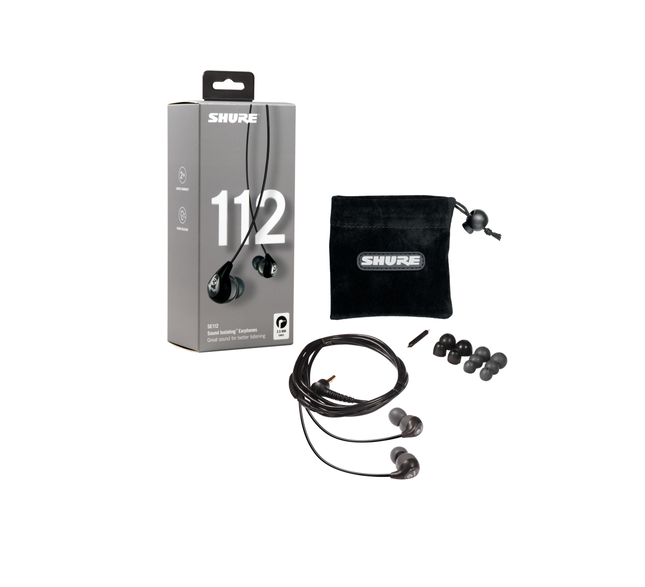 Shure - Earphones - SE112-GR - Wired - In-ear - Grey