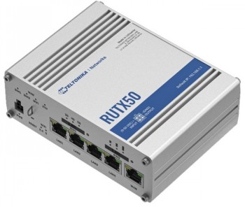 Teltonika - INDUSTRIAL 5G ROUTER - RUTX50 - 802.11ac - 867 Mbit/s - 10/100/1000 Mbps Mbit/s - Ethernet LAN (RJ-45) ports 5 - Mesh Support Yes - MU-MiMO Yes - 5G - Antenna type Internal