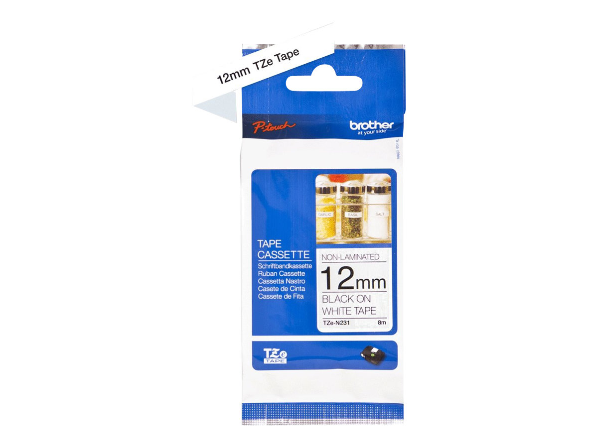 Brother TZe-N231 Labelling Tape Cassette – Black on White, 12mm wide, 8m long - Brother - Brother - 8 m - 1.2 x 800 cm