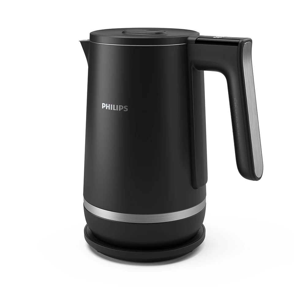 Philips - Double-walled Kettle - HD9396/90 7000 series - Electric - 2200 W - 1.7 L - Metal - 360° rotational base - Black