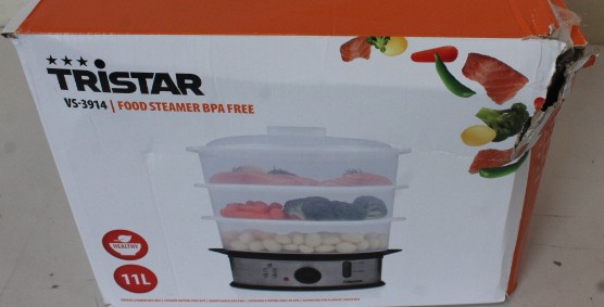 SALE OUT. Tristar - Food Steamer - VS-3914 - Silver - 1200 W - Capacity 11 L - DAMAGED PACKAGING - Number of baskets 3